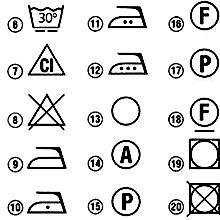 Пиктограммы на этикетке одежды